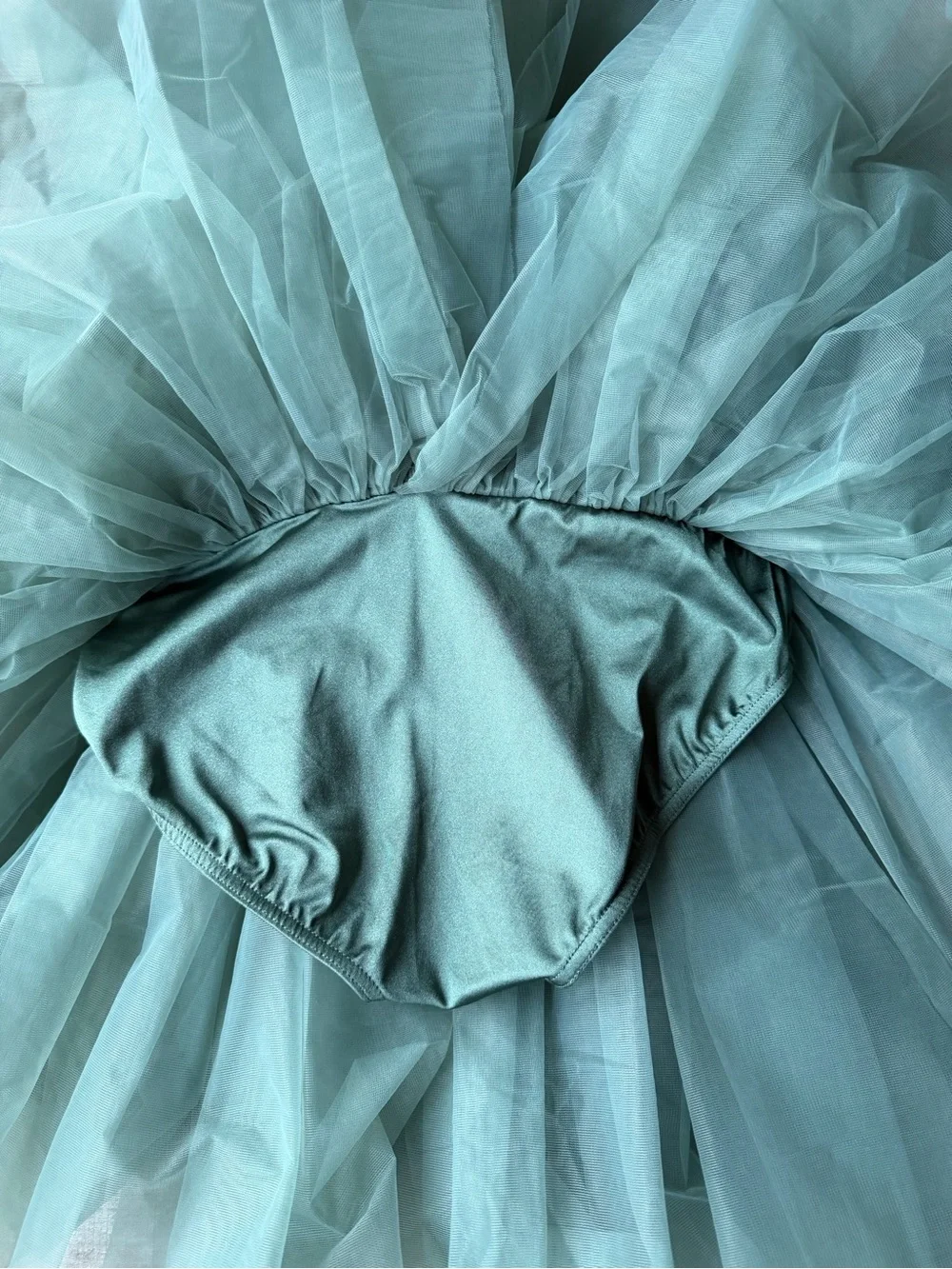 Weissman Girls XL Teal Green Floral Tulle Ballet Dance Costume Dress